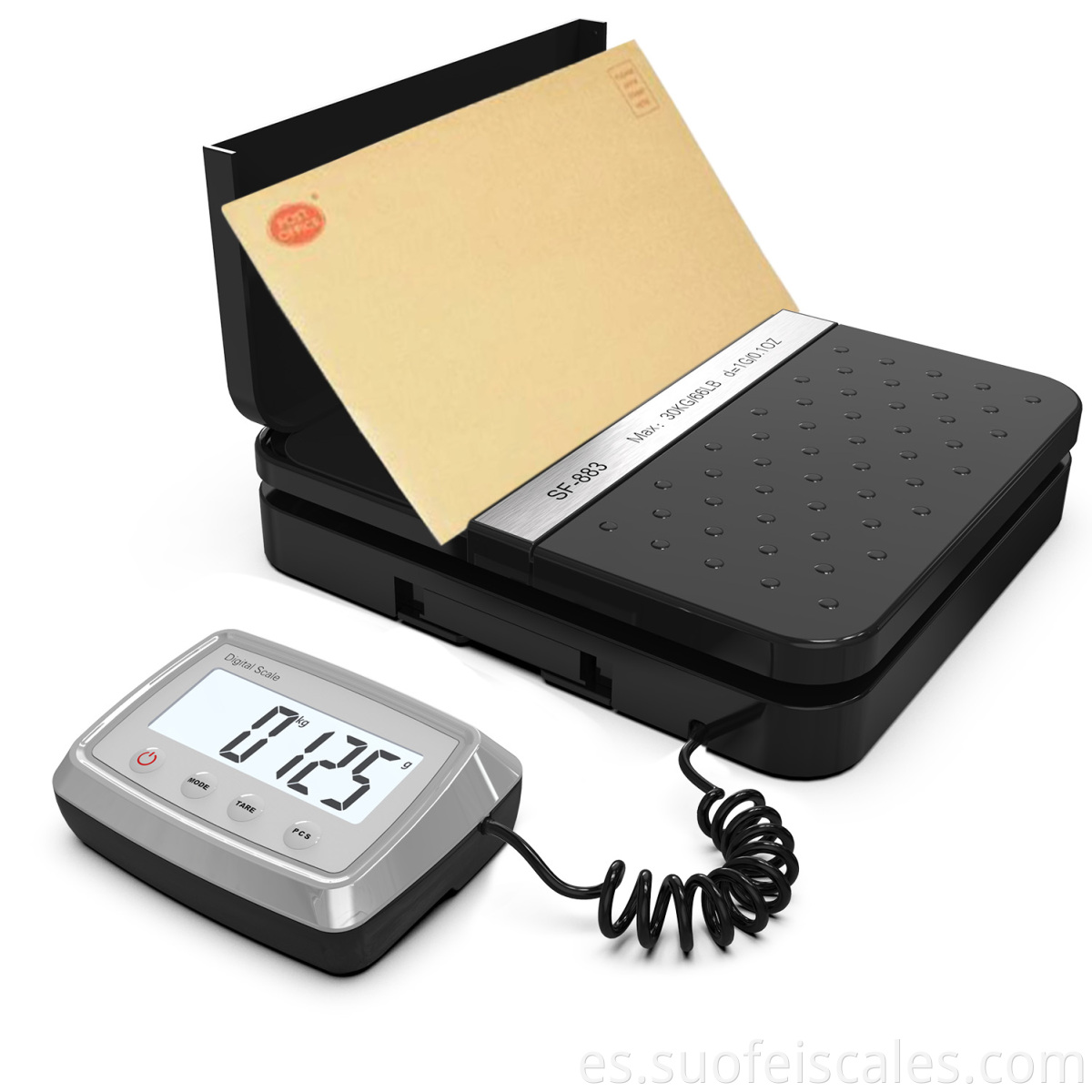 SF-883 100 lb x 0.1 oz escala postal digital plateada para envío de peso de peso 50 kg